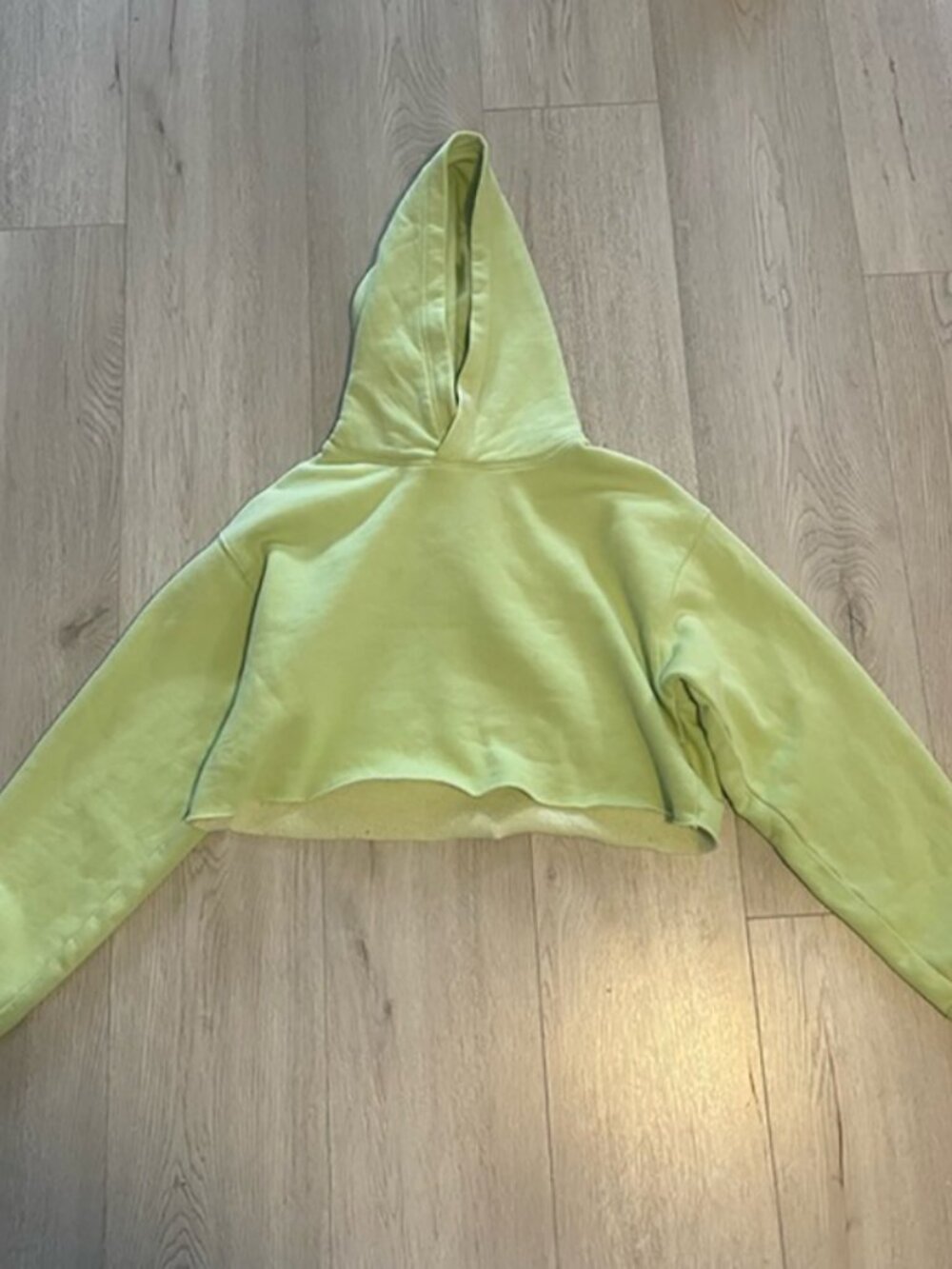 Aritzia TNA Perfect Crop Hoodie- Fluro Green